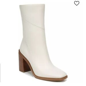 New! Franco Sarto Stevie Mid Shaft Leather‎ Bootie Ivory Sz 8.5 $190